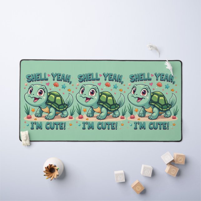 Turtle Kawaii mignonne avec jeu amusant Océan (Tableau pour enfants)