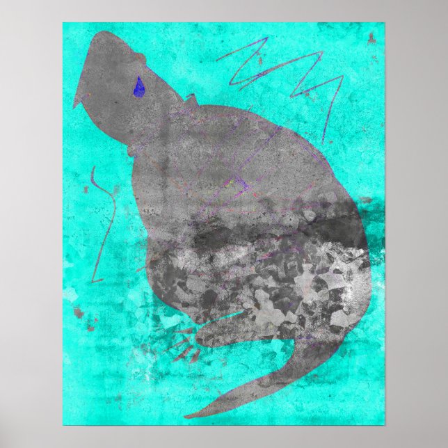 Turtle Teardrop 16 x 10 poster (Devant)