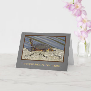TURTUE SUR ROCK/BALLAGE CARTE D'ANNIVERSAIRE/PERSO