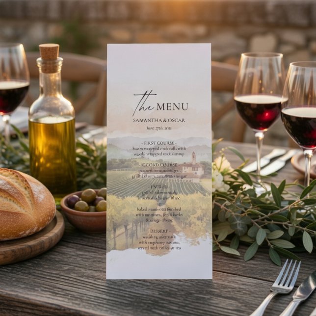 Tuscan Vineyard Wedding Menu | Italian Countryside (Créateur téléchargé)