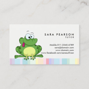 Tutor Cute Green Frog Carte de visite