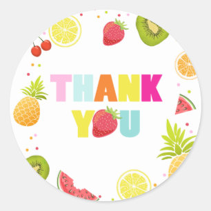 Tutti frutti Enveloppe label étiquettes Merci auto