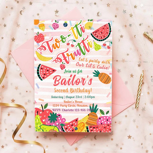 Tutti Frutti | Fruit Party Anniversaire Invitation (Créateur téléchargé)
