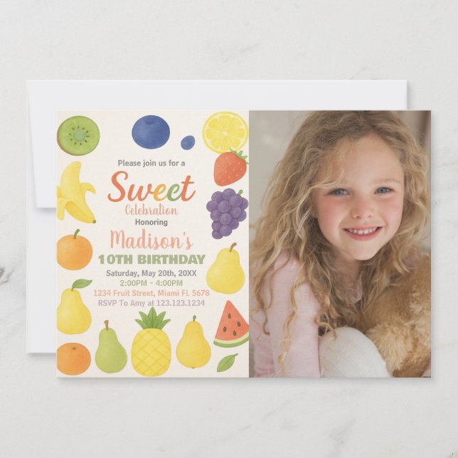 Tutti Frutti Invitation d'anniversaire (Devant)