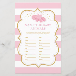 Tutu ballerina nom bébé animaux jeu bébé