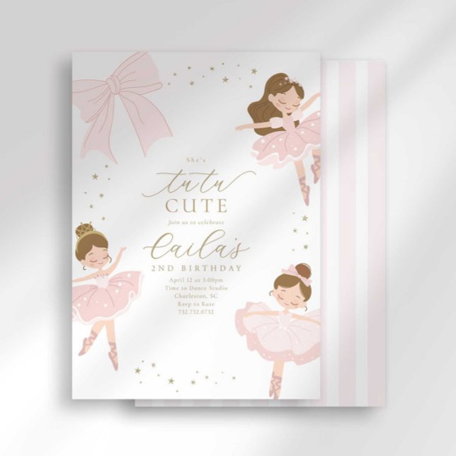 Tutu Cute Ballerina Invitation Anniversaire (Créateur téléchargé)