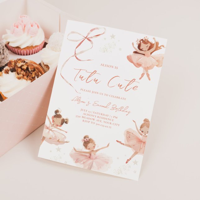 Tutu Cute Ballerina Invitation Anniversaire (Créateur téléchargé)