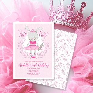 Tutu Cute Bunny Invitation Anniversaire