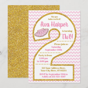 Tutu Invitation du 2e anniversaire Ballerina