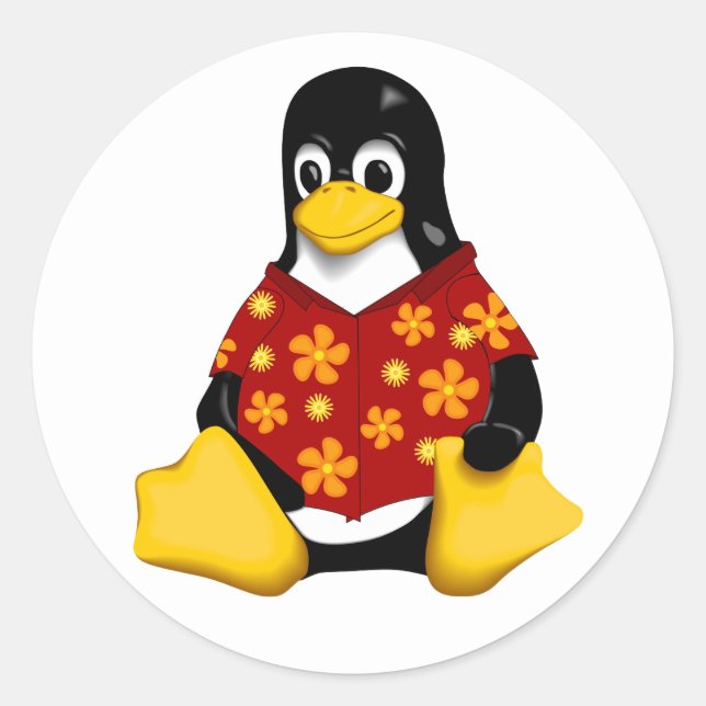 Tux décontracté - grands autocollants ronds (Devant)