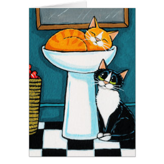 Tux et chats tigrés dans l'illustration d'évier de