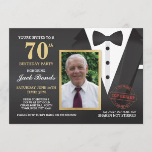 Tuxedo Ball Invitation photo Agent Birthday Bowtie