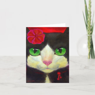 Tuxedo Cat Art - Carte de note
