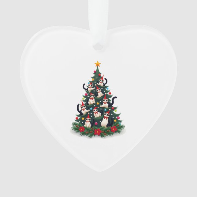 Tuxedo Cat Christmas Tree Tuxedo Cat Lights Xmas M (devant)