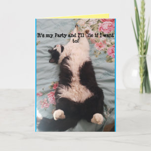 Tuxedo Cat Cute Drôle C'est ma carte de fête