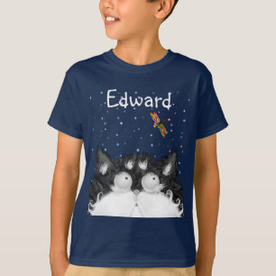 Tuxedo Cat surpris par le T-shirt Dragonfly (Dark)