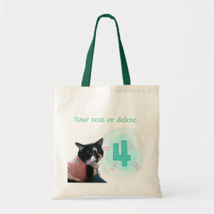 Tuxedo Chat Âge Quatre Anniversaire Sacs en toile