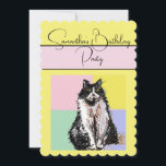 Tuxedo Chat Chats Jaune Invitation de fête d'anniv<br><div class="desc">Cat Conception de nom personnalisable,  avec un nom entièrement personnalisable. Conçu à partir de ma photo et de mon écriture de jardin d'origine.</div>