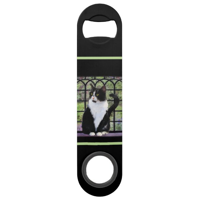 Tuxedo Chat dans la peinture de fenêtre Art animal (Devant)