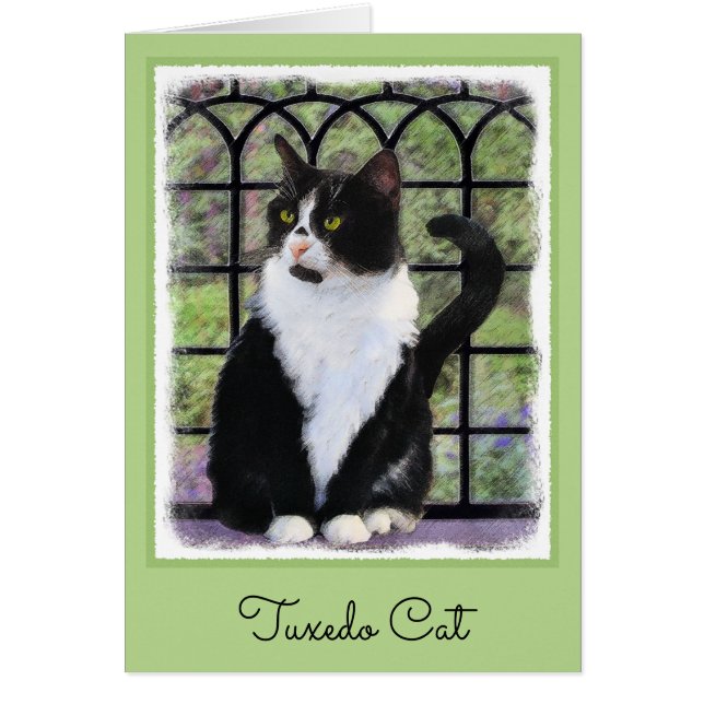 Tuxedo Chat dans la peinture de fenêtre Art animal (Devant)