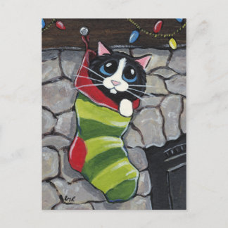 Tuxedo Chat dans une carte postale d'art de stocka