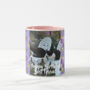 Tuxedo Chat Drôle Joyeux Ami Anniversaire Mug Purp