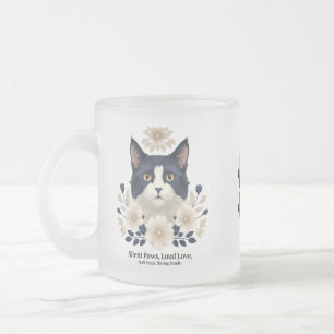 Tuxedo Chat Mug florale - Pâtes silencieuses, Amou