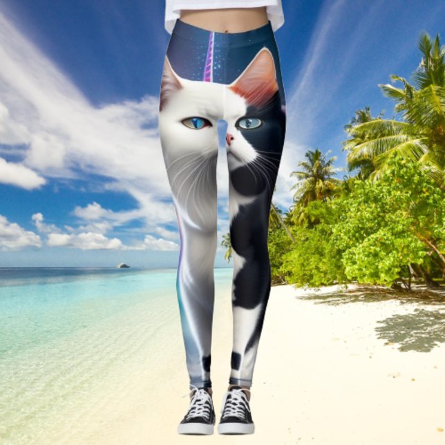 Tuxedo Chat Riding A Unicorn Yoga Leggings Design (Créateur téléchargé)