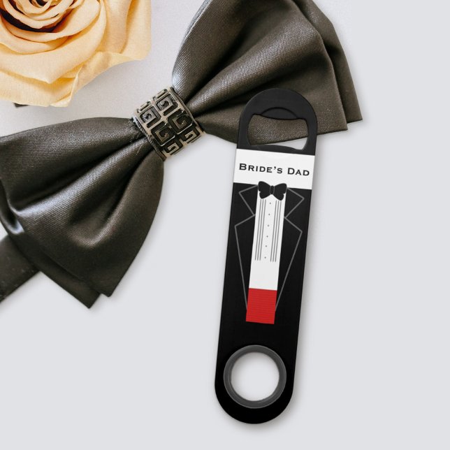Tuxedo Mariage père de la mariée Favor Bar Key (Perfect gift for the Bride's Dad. Just add your short message on the reverse)