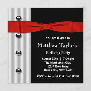 Tuxedo noir rouge noeud papillon homme Invitation