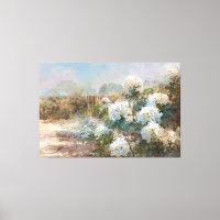 *~* TV2 Plage de sable Hydrangea Art Toile Imprime