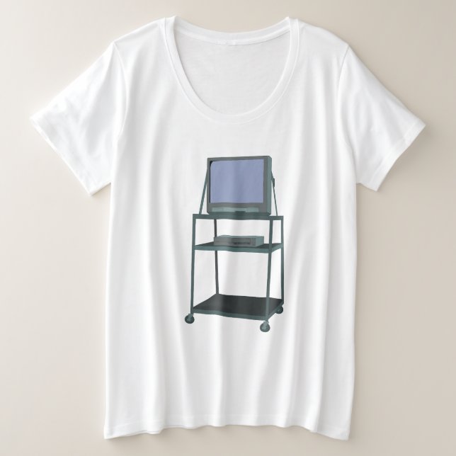 TV et chariot VCR Classe 80s 90s Funny School (Design devant)