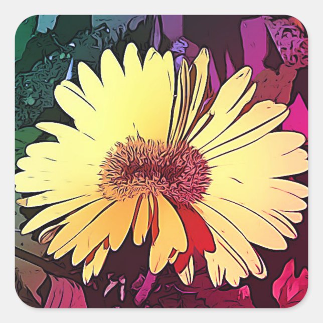 Tween Gerbera Daisy stickers jaune (Devant)