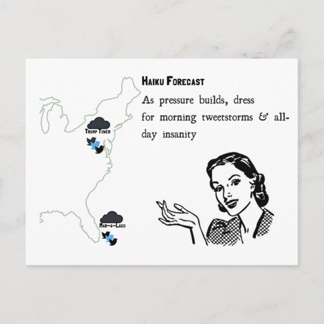 Tweetstorms Carte postale Haiku (Devant)