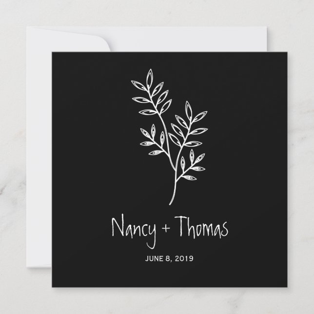 Twigs Wedding Monogram Invitation Design (Devant)