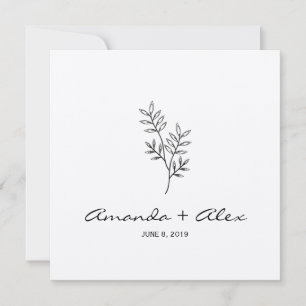 Twigs Wedding Monogram Invitation Design