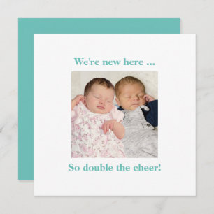 Twin Babies Turquoise Photo Naissance contemporain