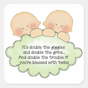 Twin baby poem amusant autocollant