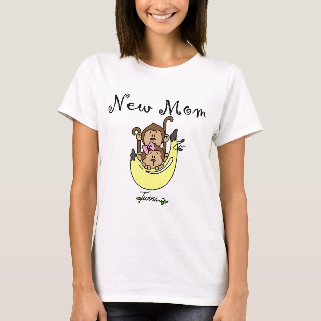 Twin Boy and Girl New Mom Tshirts (Devant)