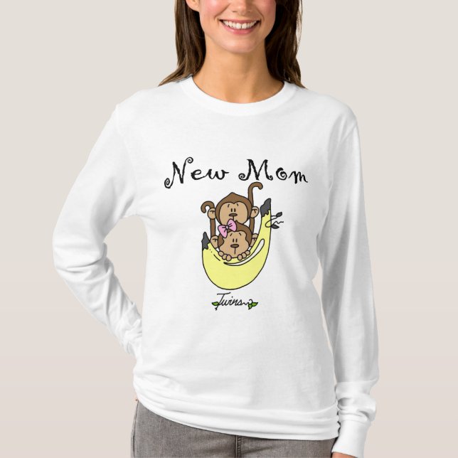 Twin Boy and Girl New Mom Tshirts (Devant)