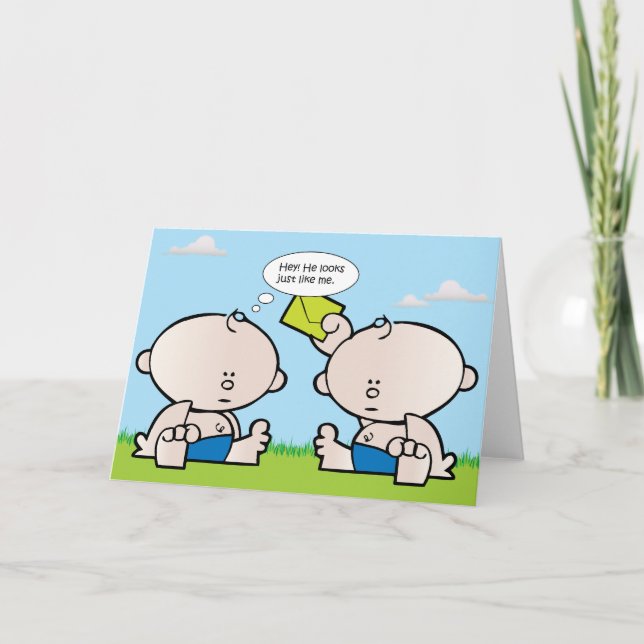 Twin boy babys carte de voeux (Devant)