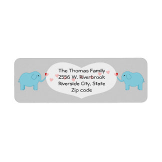 Twin Boy Elephants Retour Étiquette
