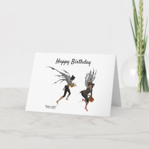Twin Boy Rain Féeries Carte de voeux Anniversaire