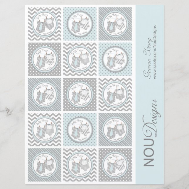 Twin Boys Cravate Bow Cravate Mix Print Cupcake To (Devant)