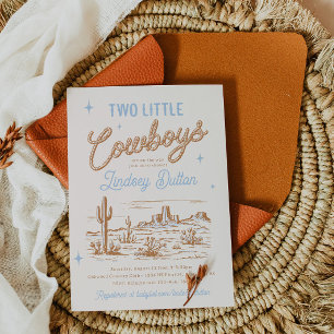 Twin Cowboys Baby Shower Invitation