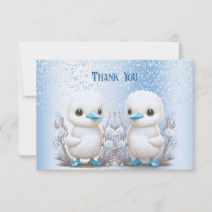 Twin Ducks Blue Floral Carte de remerciements