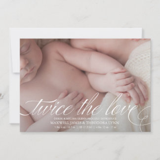 Twin Faire-part de naissance Twice the Love