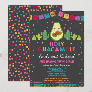 Twin Fiesta Baby shower Invitation Saint Guacamole