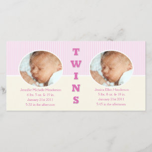 Twin Girls Double New Baby Cartes photos