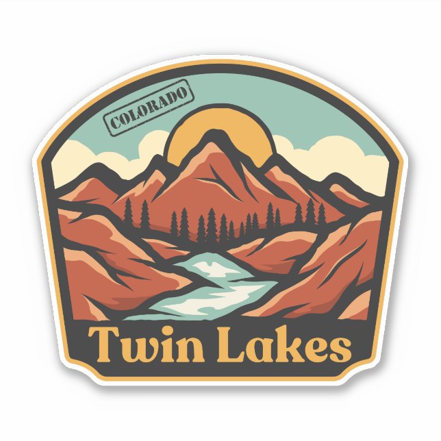 Twin Lakes, Autocollant Colorado (Devant)